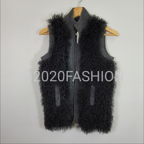 J. Crew Collection Lambs Fur Long Vest NWT - Picture 4 of 9